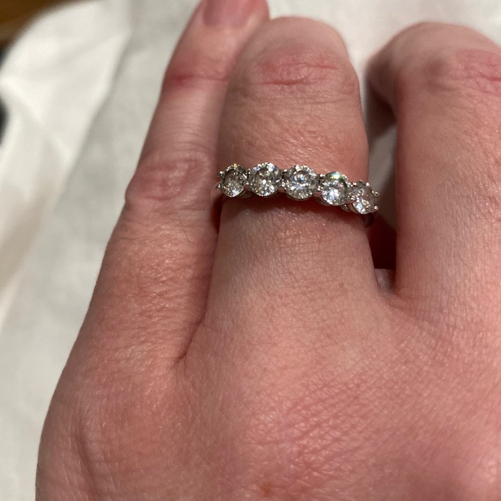 Sterling Silver 925 Round Cut Wedding Band